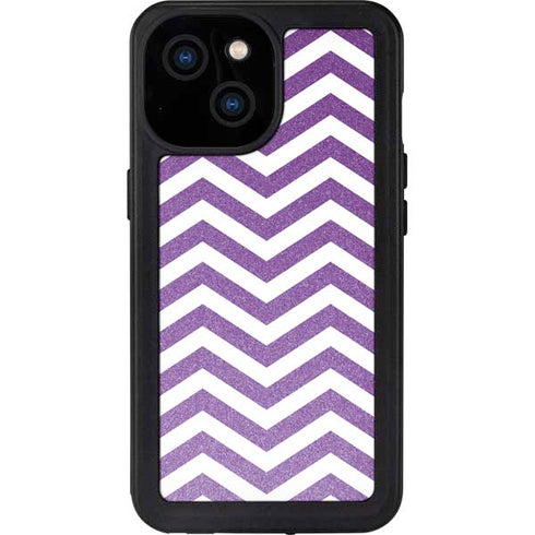 Purple Chevron iPhone 15 Waterproof Case